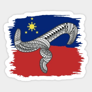 Philippine Flag Tribal line Art / Baybayin word LA Sticker